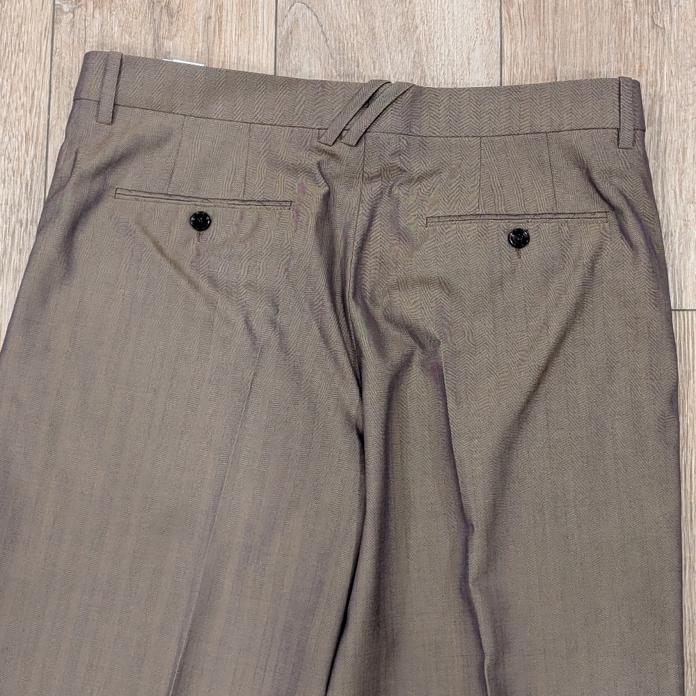 $1350 Mens Burberry Wool Tailored Trousers Pants Tawny Brown 50 US 34 - Picture 4 of 7